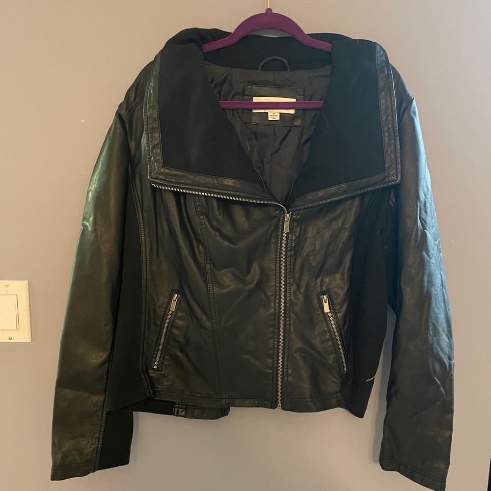 Ava & Viv Faux Leather Moto Jacket 2X EUC